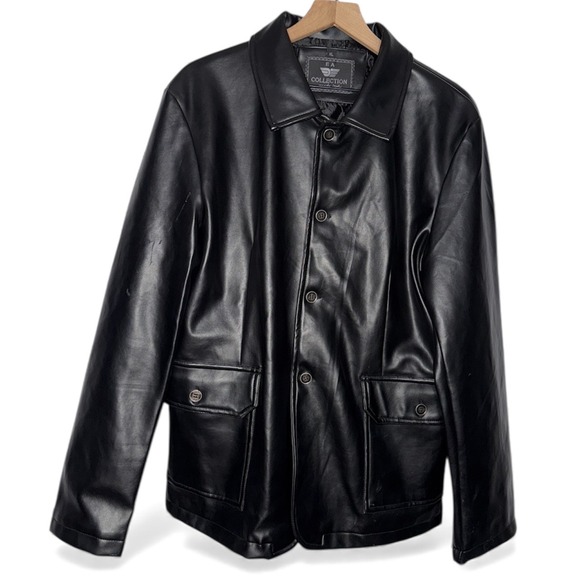 Jackets & Blazers - Dark Academia EA Collection Moda Italy Black Leather Jacket Womens Mob Wife‎ XL